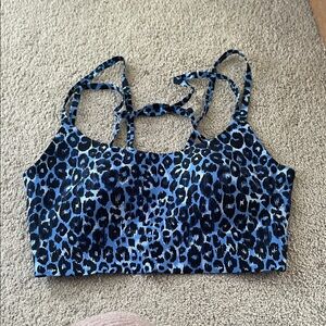 Aerie Blue and Black Leopard Print Top